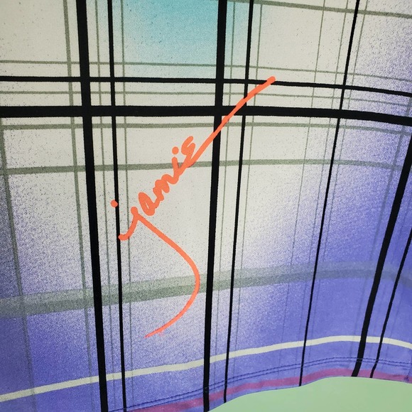 Jamie Sadock Pippin Group Aqua Grid Print Top Sleeveless Golf Tank Top Size XL - Picture 5 of 8